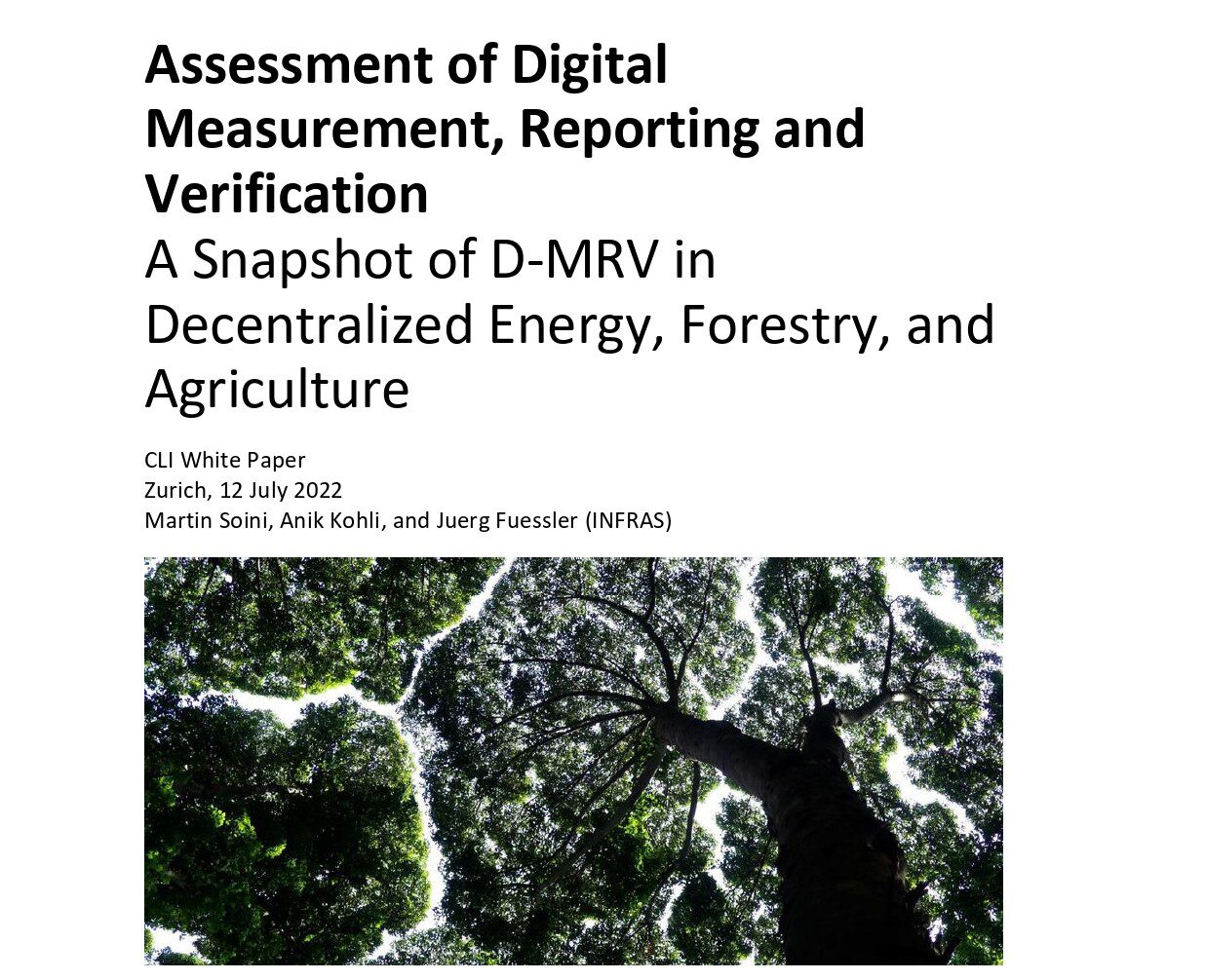 New report: Assessment of Digital MRV